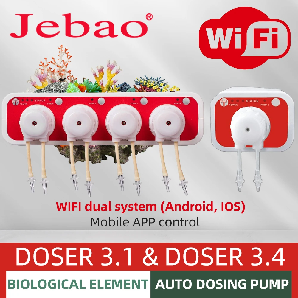Aquarium Marine Fishes - Jebaoウォーターポンプフィルター自動投薬ポンプ自動マリンリーフドーザー3.1 3.4 MD4.4 WIFI制御12V 3W 9W水槽アクセサリー
