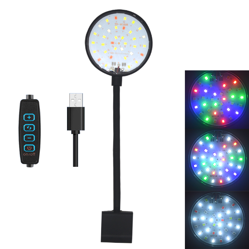 Marine Aquarium Mini - USB水槽LEDランプ水槽ライト装飾水生植物複数モード調光可能明るさフルスペクトルミニクリップライト5V