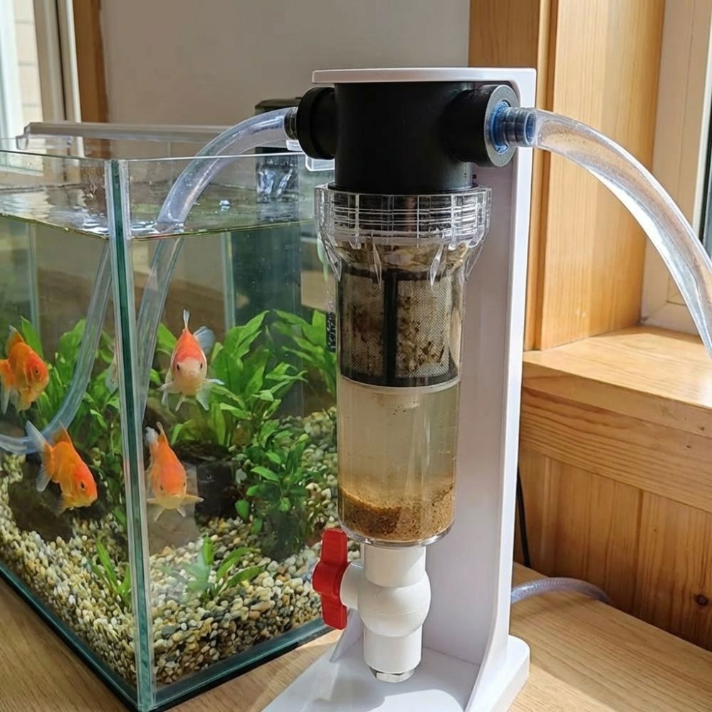 Marine Aquarium Overflow Box - 1/2 3/4 メスネジ水槽糞便分離器精密ろ過効率的な分離魚の排泄物コレクターセルフクリーニング