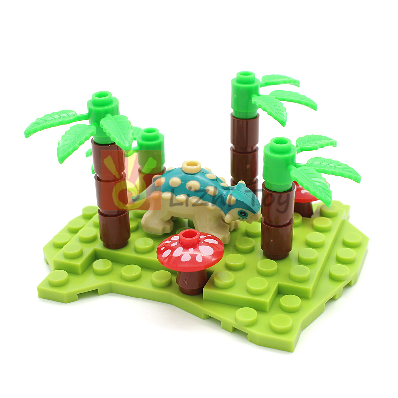 Marine Zoo - MOC 67443pb02 恐竜赤ちゃんアンキロサウルスビルディングブロック動物園ペットレンガ互換性動物土地海洋おもちゃ子供のギフト
