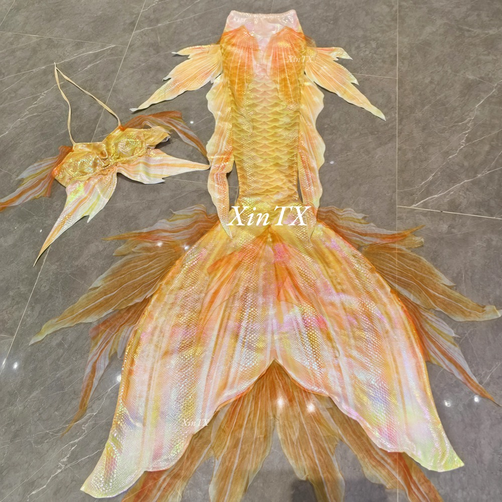 Aquarium & Marine Museum - プロの大人の人魚の尾ホットスタンピング糸ストレッチ軽い生地女性人魚水着ハロウィンコスプレ水族館ショー