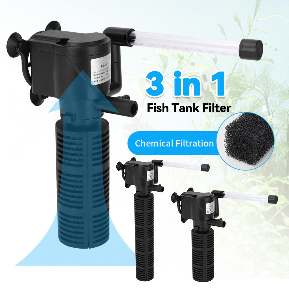 Marine Aquarium Overflow Box - 3in1水槽内蔵フィルター 静音水槽浄水器 魚タンクポンプ 水中浄水器 魚タンクアクセサリー