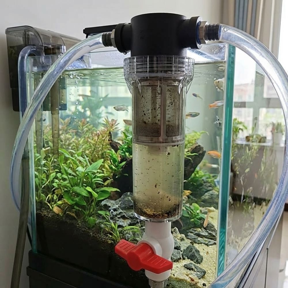 Marine Aquarium Overflow Box - 1/2 3/4 メスネジ式水槽糞便分離器ステンレス鋼フィルタースクリーン精密ろ過沈殿物水フィルター