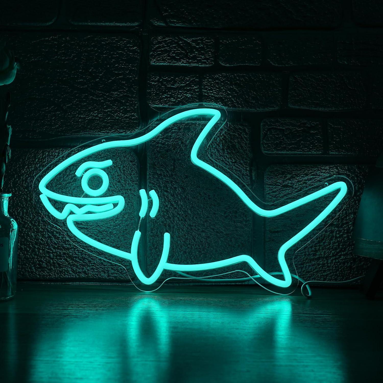 サメのネオンサイン USB調光可能なLEDライト 子供部屋  - Marine Zoo のレビューと価格
