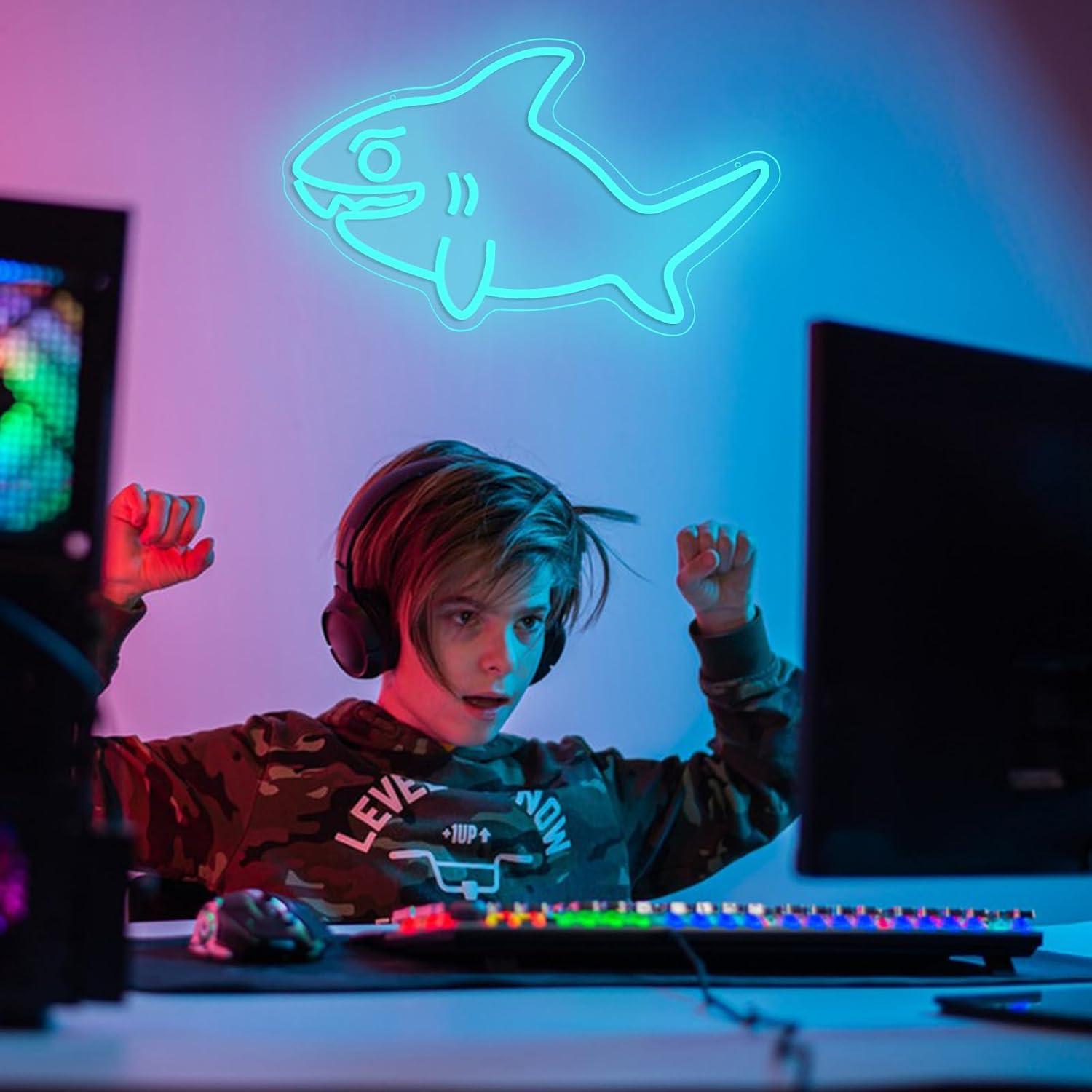 サメのネオンサイン USB調光可能なLEDライト 子供部屋  - Marine Zoo のレビューと価格