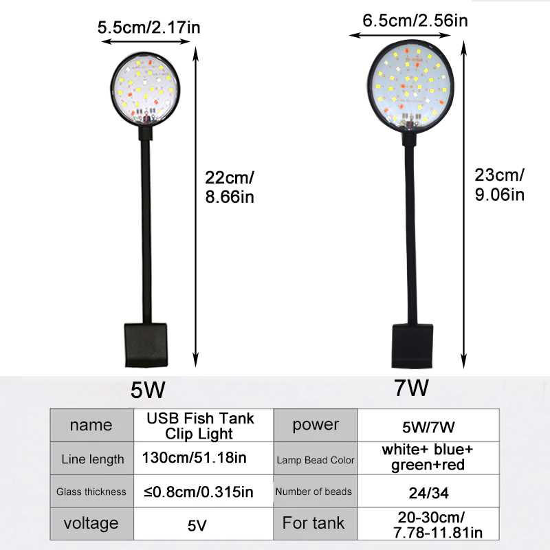 USB水槽LEDランプ水槽ライト装飾水生植物複数モード調光可 - Marine Aquarium Mini のレビューと価格
