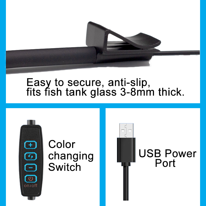 USB水槽LEDランプ水槽ライト装飾水生植物複数モード調光可 - Marine Aquarium Mini のレビューと価格