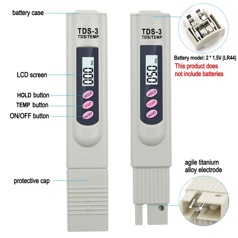 1/3 個ポータブル LCD デジタル TDS 水質テスター - Aquarium Marine Filter のレビューと価格