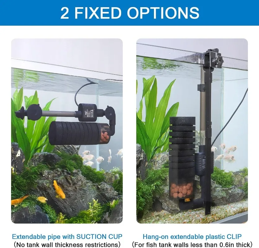 静かな USB 水族館フィルター シングルスポンジフィルター - Marine Aquarium Overflow Box のレビューと価格