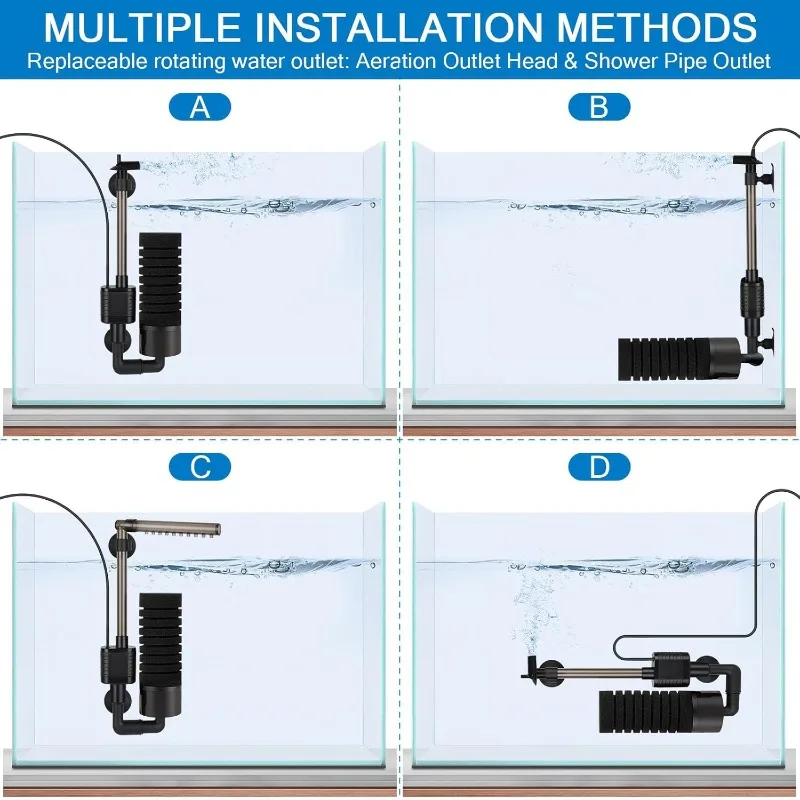 静かな USB 水族館フィルター シングルスポンジフィルター - Marine Aquarium Overflow Box のレビューと価格