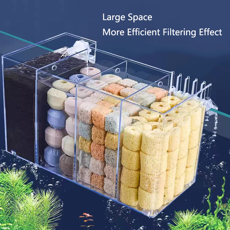 水槽用外部アクリルフィルターボックス,4 in 1,乾式およ - Marine Aquarium Overflow Box のレビューと価格