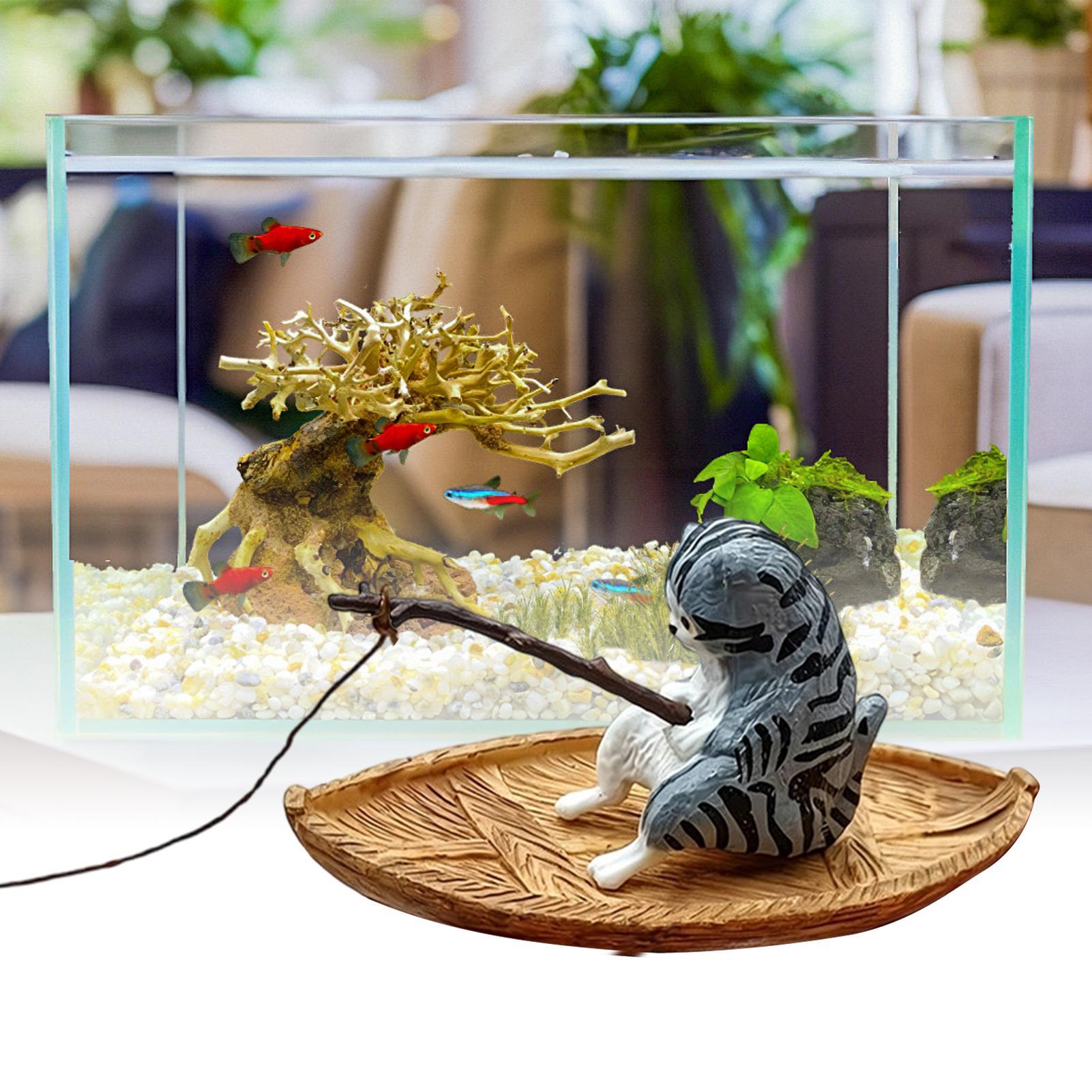 クリエイティブな猫釣り船水槽飾り高品質樹脂製耐久性のある水槽 - Aquarium Marineland のレビューと価格