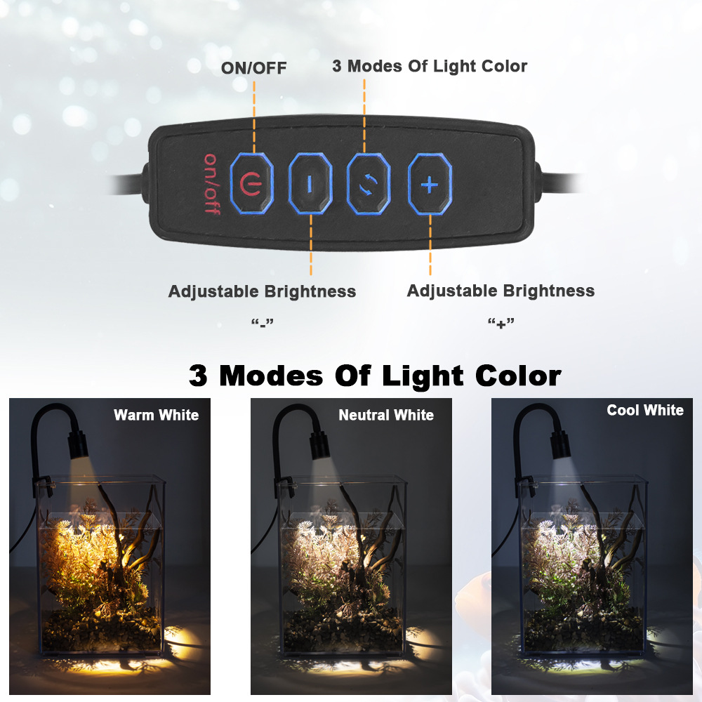 LED クリップオン水槽ライト ミニネイティブタンク用小型ス - Marine Aquarium Mini のレビューと価格
