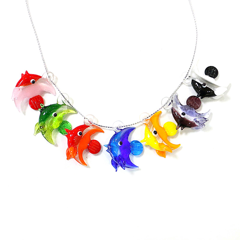 2ピース入りミニチュアの海洋动物の小像ペンダントかわいいガラ - Marine Aquarium Mini のレビューと価格