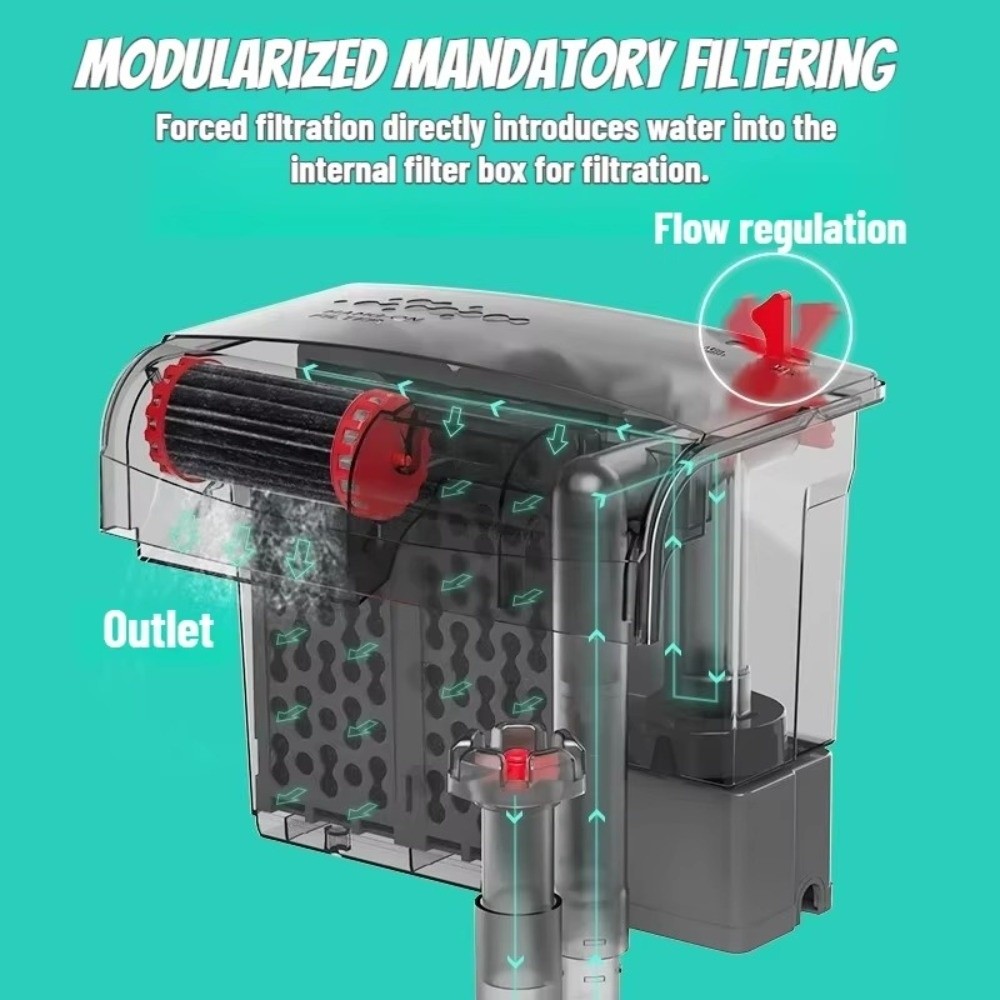 3 in 1水槽フィルター 静音運転 強力ろ過 水槽循環ポン - Marine Aquarium Overflow Box のレビューと価格